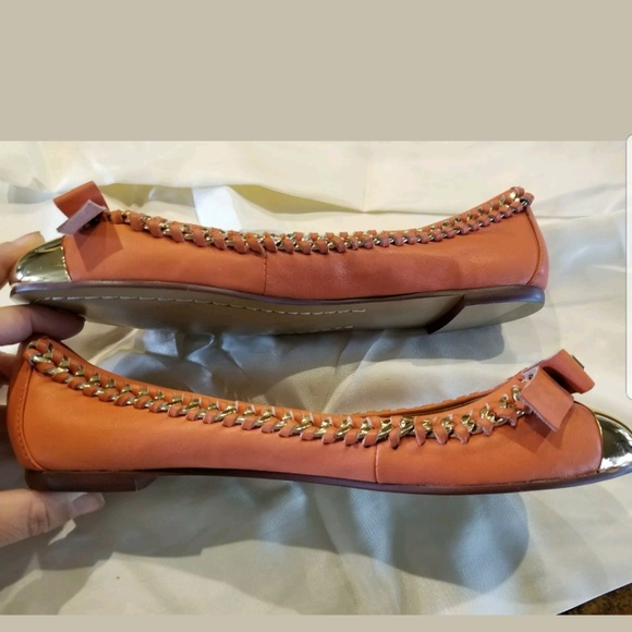 Jeffrey Campbell orange and gold flats - Picture 4 of 7